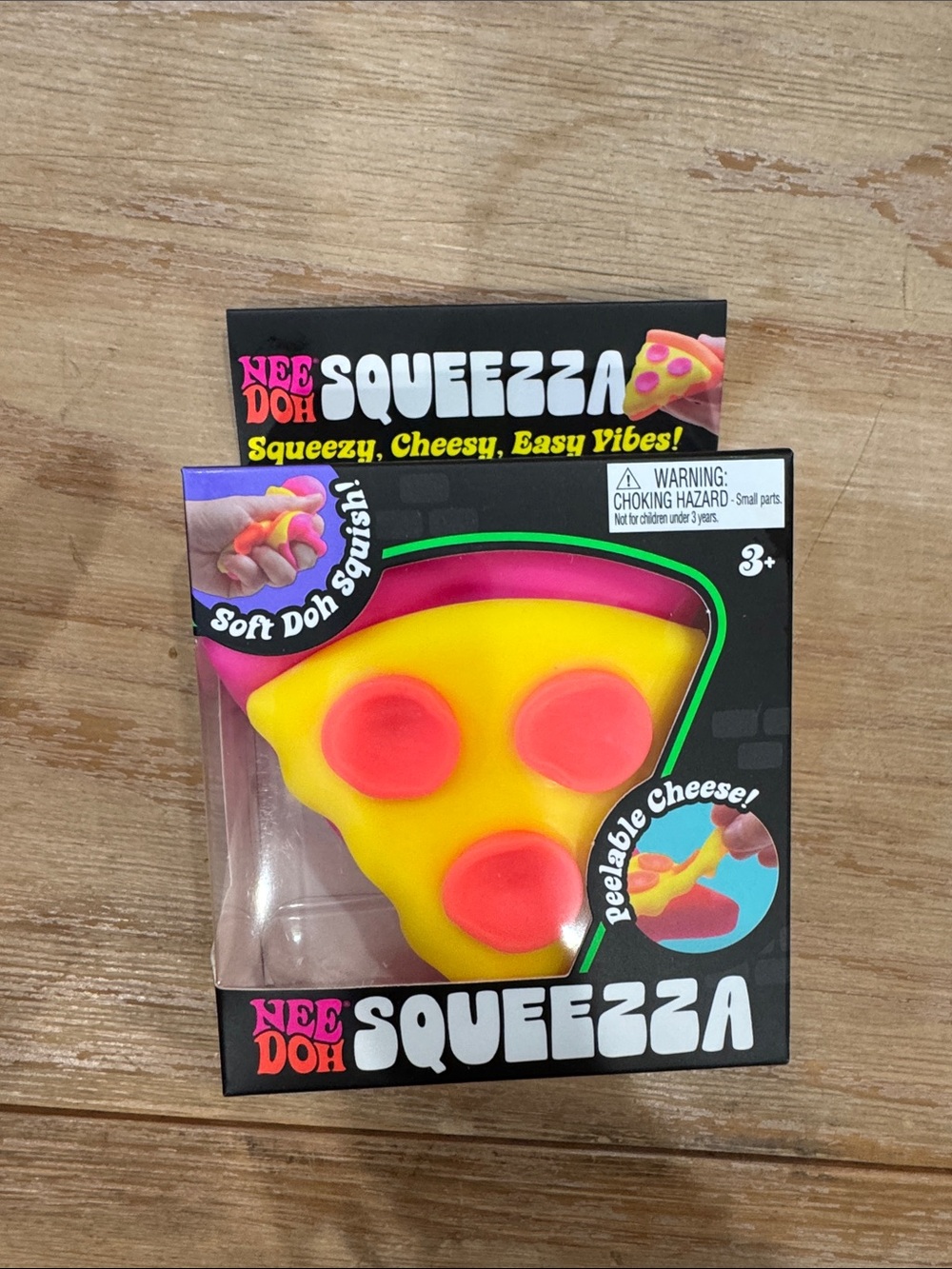 Needoh Squeezza Pizza Yellow & Pink Pizza Stress Toy